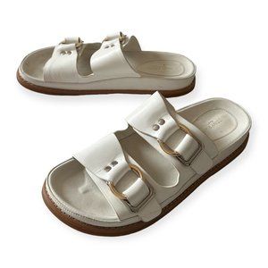 Tony Bianco Hunter Capretto Sandals, Milk, Size 40EU